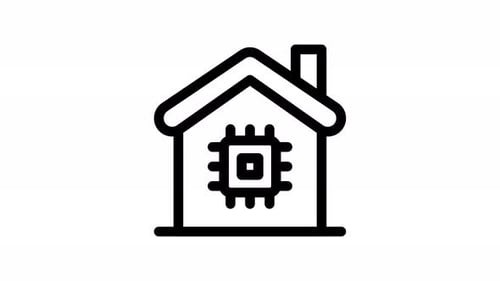 Animated Flat Design Smart Home Technology Icon