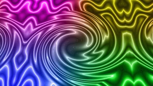 Abstract Neon Rainbow Swirls Motion Background Loop