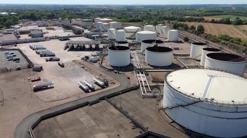 Aerial View of Industrial Fuel Storage Facility