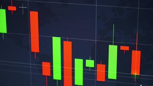 Stock Market Chart with Green and Red Bars