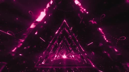Fundo de animação de túnel triangular rosa