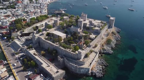 Fantastische Luftaufnahme der Burg von Bodrum in der Türkei