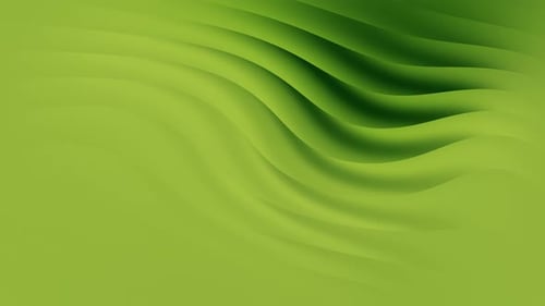 Abstract Green Gradient Background Loop with Smooth Flowing Waves. Modern Organic Motion Design 2025