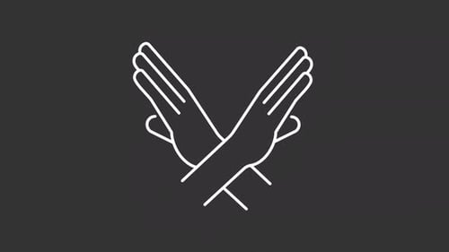 Animated Hands Crossing Forming No Stop Gesture