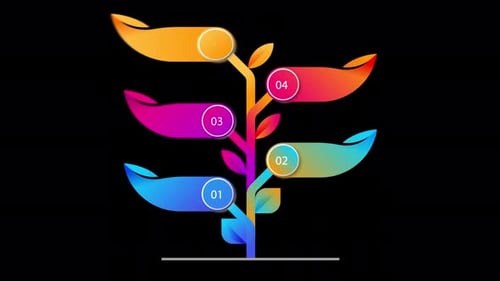 Tree Infographic Design Alpha Channel 4K