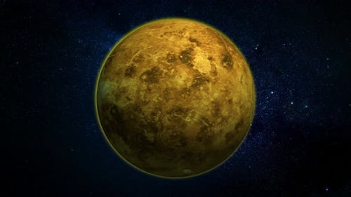 Realistic planet Venus rotating in deep space