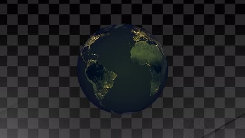 Earth planet animation and alpha channel. 2080