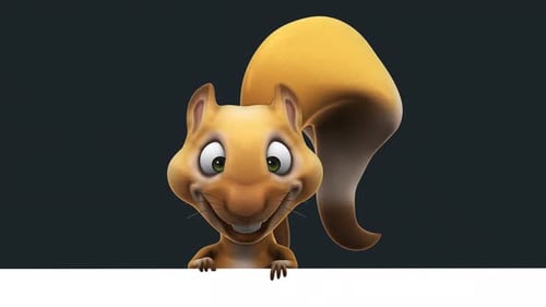 Fun 3D cartoon squirrel (with alpha channel included)