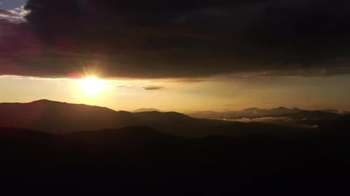 Mountains at Sunset: Aerial View of Nature
