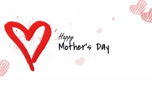 Hand-Drawn Mother's Day Heart with Text Animation