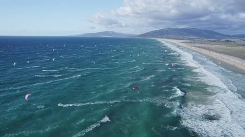 Hundreds of Kiters Ride in the Ocean