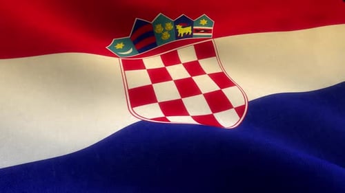 Realistic Waving Croatian Flag Looping Animation