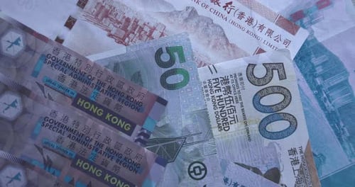 Banknotes Of Different Values Of Hong Kong Dollars