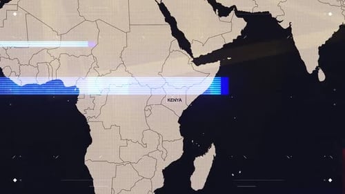 Digital World Map Data Visualization with Glitch Reveal