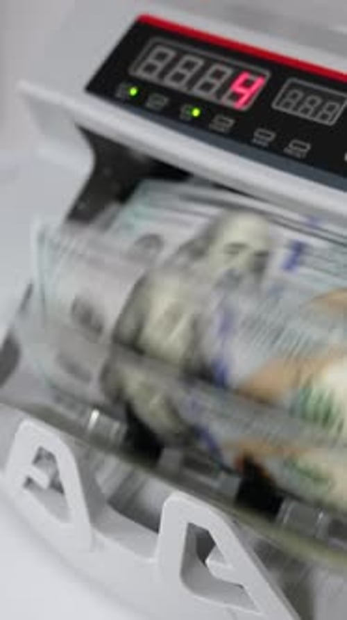 Money Counter Machine Counting US Dollar Bills