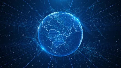 Technologie numérique, réseau, connexion de données, cybersécurité, entreprise futuriste, contexte mondial