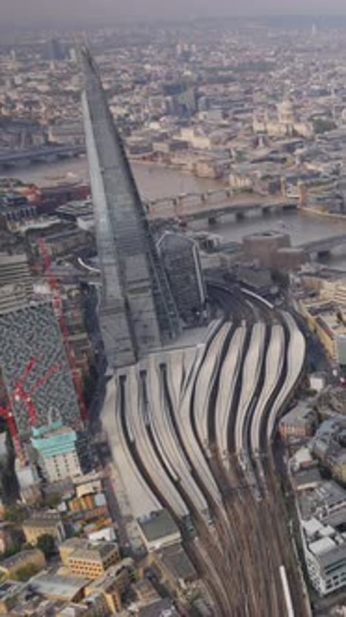 London City Skyline From a Helicopter