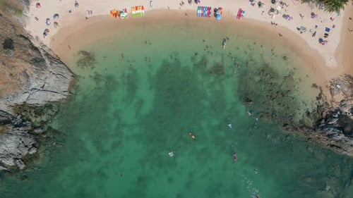 Tourist Beach on Phuket Island in Thailand