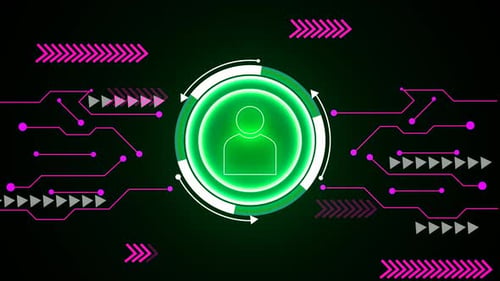 Glowing Circle Video With Intricate Technology Inspired , Circuit Lines,
