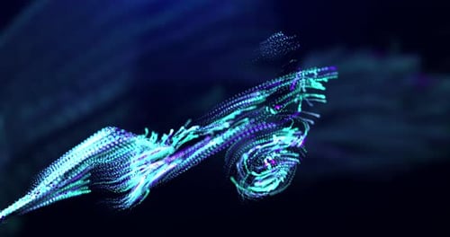 Schöne Explosionspartikelflüssigkeit, abstrakter Hintergrund mit neonleuchtenden Flüssigkeitspartikeln