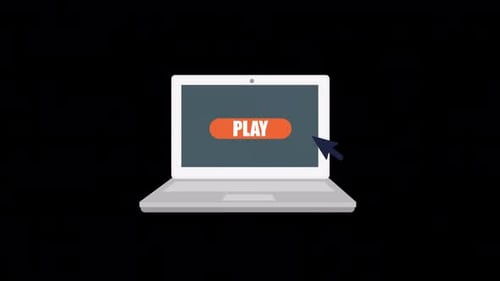 Basketball Application Play Button Alpha Channel 4K