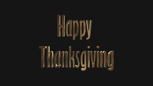 Happy Thanksgiving 3D Text Alpha Channel