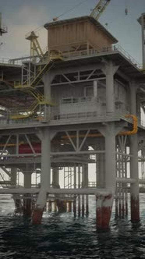 Massive Oil Platform on Ocean Waters