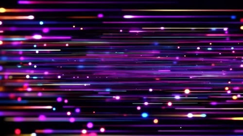 Abstrakter digitaler Datenstrom-Hintergrund mit Neonlichtstreifen