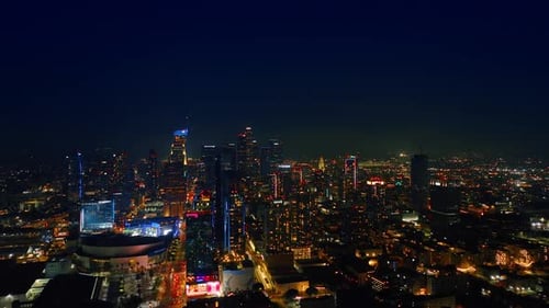 Beautiful dazzling scenery of the city at night. Los Angeles, California, USA.