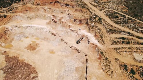 Aerial View of Mountain of Stone and Marble Quarry