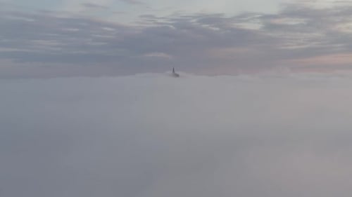 Aerial view of Mont Saint-Michel, France.