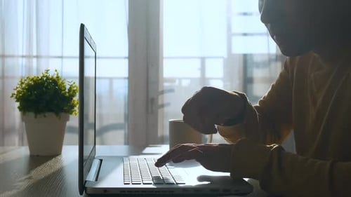 Person Working from Home at a Computer