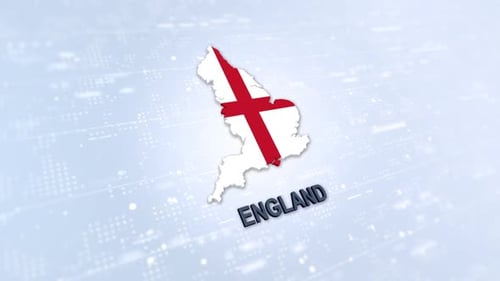 Animated 3D England Map with Flag and Title Reveal