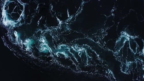 Waves of Water of the River and the Sea Meet Each Other During High Tide and Low Tide