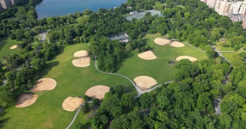 Drone view of Central Park in Manhattan, New York City, United States