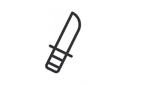 Animated Minimalist Line Art Knife Icon