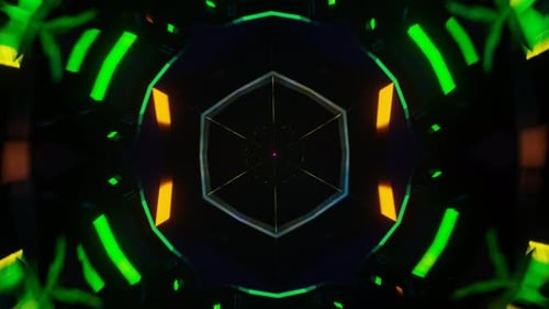 Radiant VJ Loop with Vibrant and Hypnotic Scifi Neon Lights