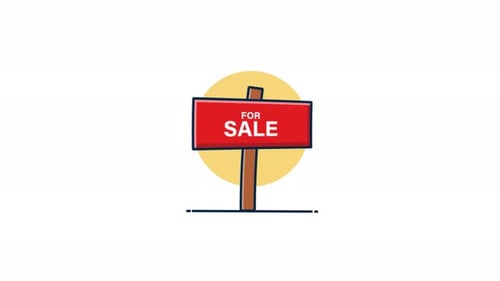 Animated For Sale Sign Flat Design