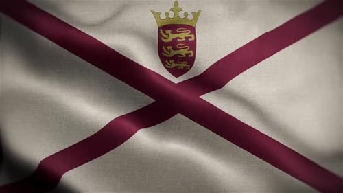 Jersey Flag Waving Realistic Fabric Animation