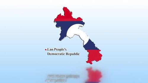 Laos-Karte mit Flagge