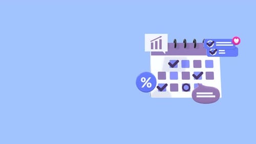 Modern 3D Animated Calendar with Task Management Icons