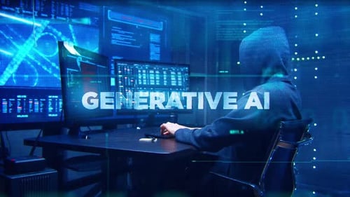 Generative AI Glitch Text Reveal for Technology Concepts