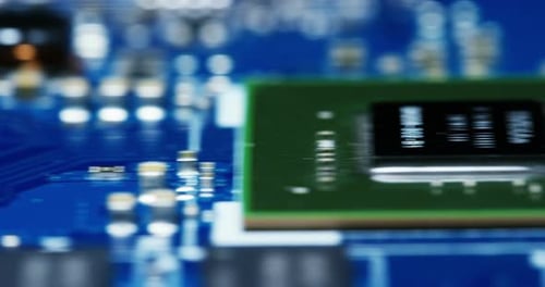 very close macro motherboard circuit graphics for games and gameplay. computer circuits. concept o
