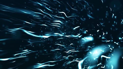 Fluid Glowing Blue Wavy Lines Abstract Technology Background Loop