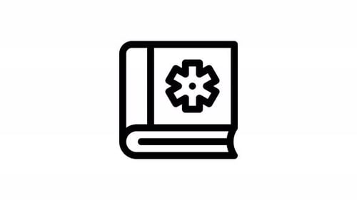 Minimalist Animated Medical Book Line Icon