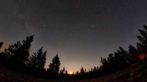 Camping avec tentes, ciel étoilé et concept de style de vie en plein air de la Voie lactée