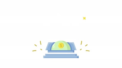 Vídeo de canal alfa aislado de animación de iconos de banco de edificios vintage