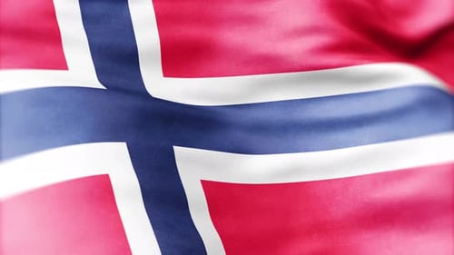 Realistic Norway Flag Waving Seamless Loop Animation