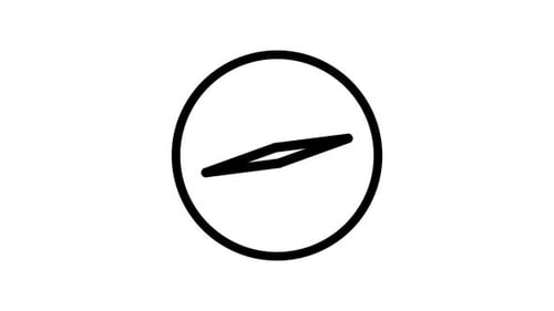 Minimalistische Kompasssymbolanimation — Navigation und Richtung