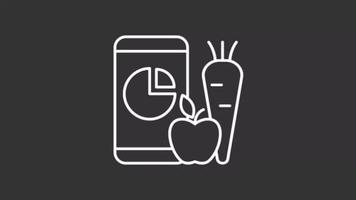 Online nutrition tracker white line animation